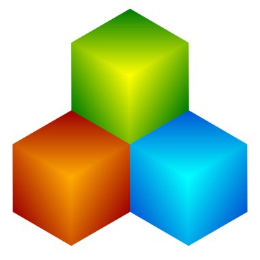 Renkli küpler simgesi. 