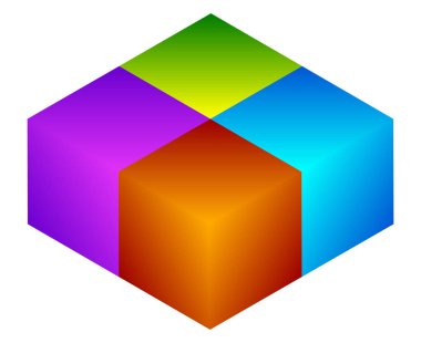 Renkli küpler simgesi. 