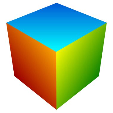 kutusu veya küp geometri simgesi