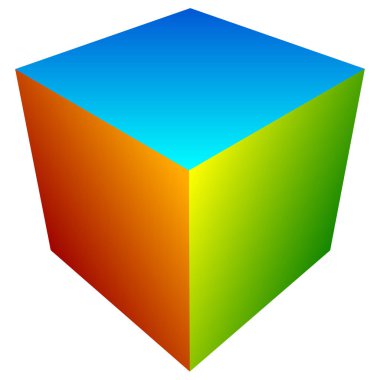 kutusu veya küp geometri simgesi