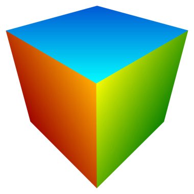 kutusu veya küp geometri simgesi