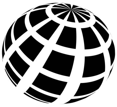 Sphere with grid of squares clipart