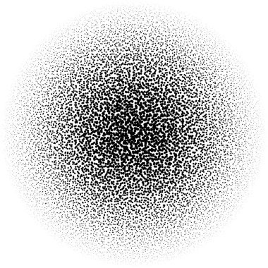 Chaotic pointillist (half-tone) circle pattern clipart