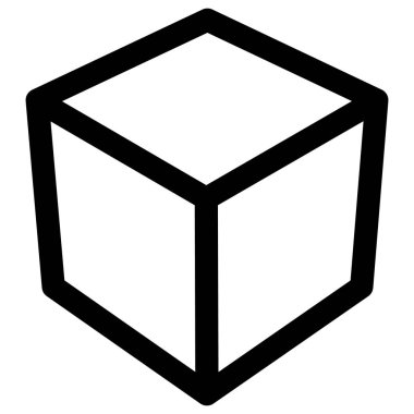 kutusu veya küp geometri simgesi