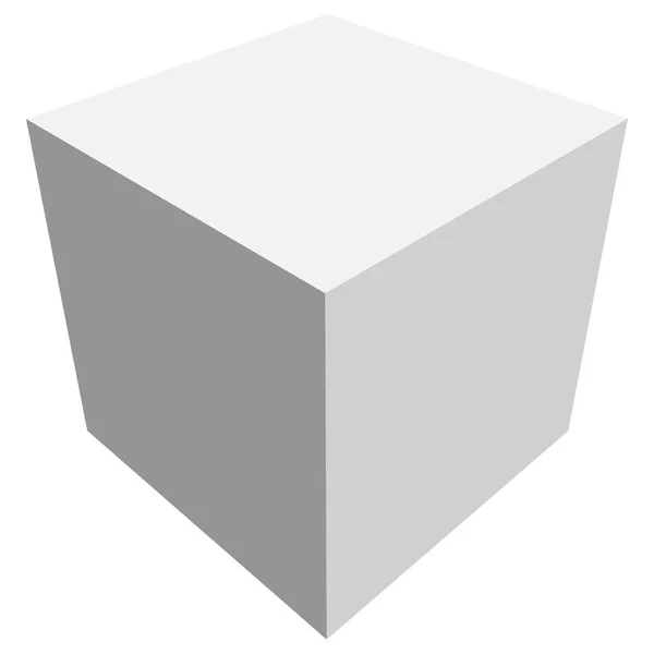 Vak of kubus geometrie-pictogram — Stockvector