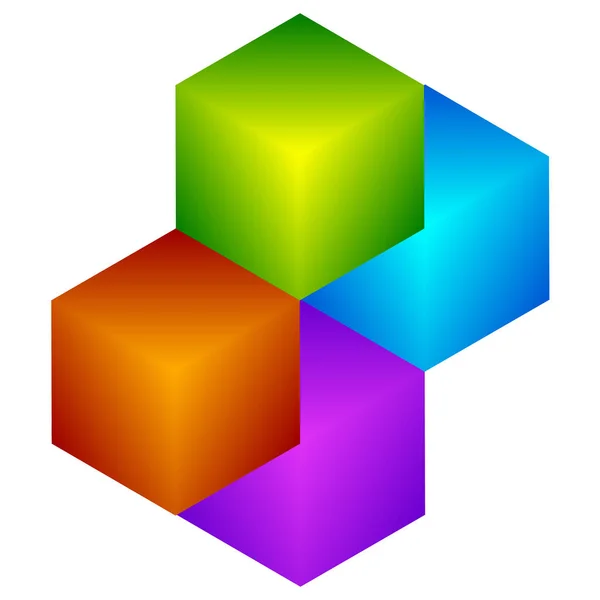 Icono de cubos coloridos . — Vector de stock