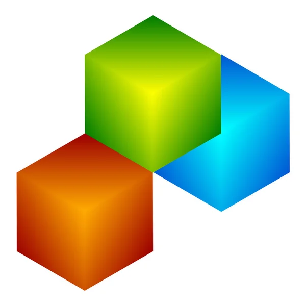 Kleurrijke kubussen pictogram. — Stockvector