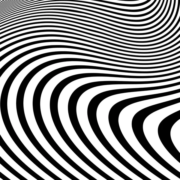 Förvrängd abstrakt svartvitt mönster — Stock vektor
