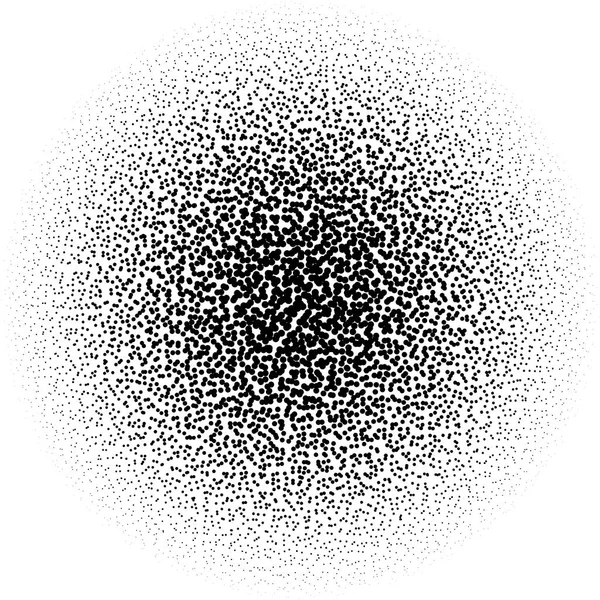 Chaotische pointillistische (half-tone) cirkel patroon — Stockvector