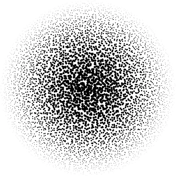 Chaotische pointillistische (half-tone) cirkel patroon — Stockvector