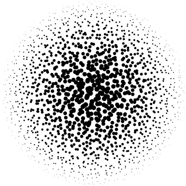 Chaotic pointillist (half-tone) circle pattern