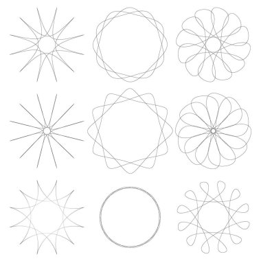 Geometrik daire öğeleri kümesi