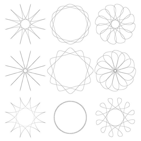 Conjunto de elementos geométricos del círculo — Vector de stock