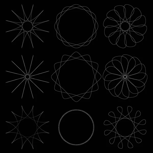 Conjunto de elementos circulares — Vetor de Stock