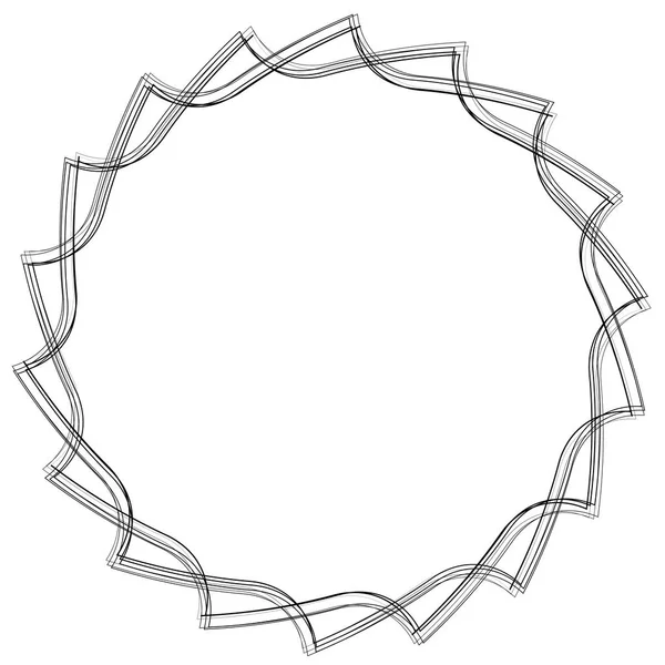 Monocromo abstracto de forma circular — Vector de stock