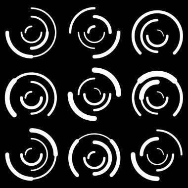 Concentric circles with random lines clipart