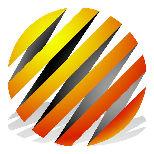 icon of striped 3d spheres