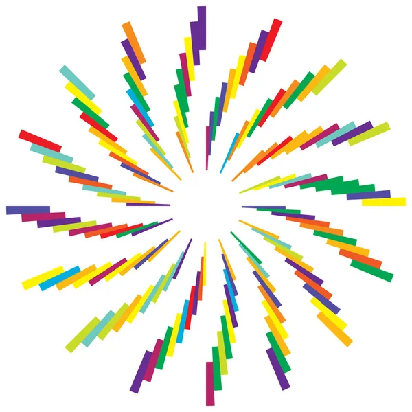 Élément circulaire radial coloré — Image vectorielle