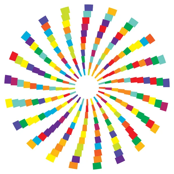 Elemento circular radial colorido — Vetor de Stock