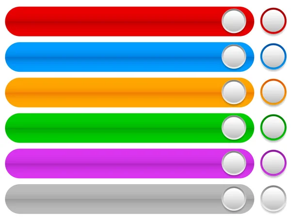 Renkli yatay, uzun düğmeler — Stok Vektör