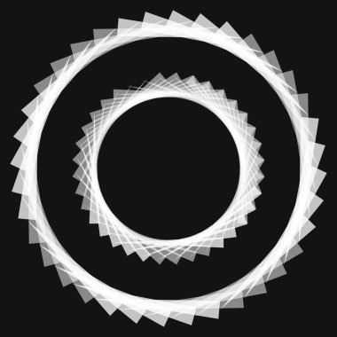 Şeffaf elemanları ile geometrik daire. 