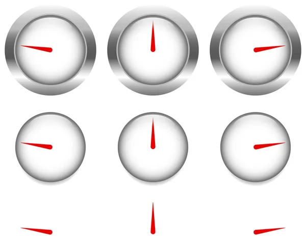 Tarcze z czerwony zegar — Wektor stockowy