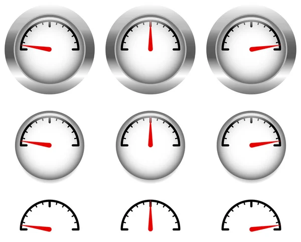 Dials with red clock — Stock Vector