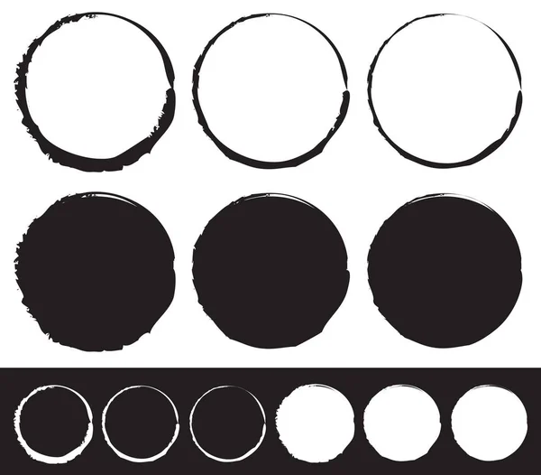 Grungy cirkel element set — Stockvector