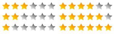 Star rating symbols with 6 star.  clipart