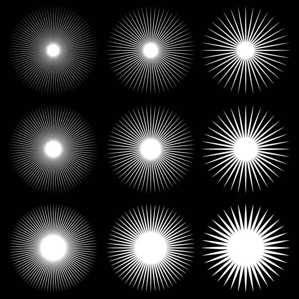 Cirkulär radiella linjer mönster. — Stock vektor