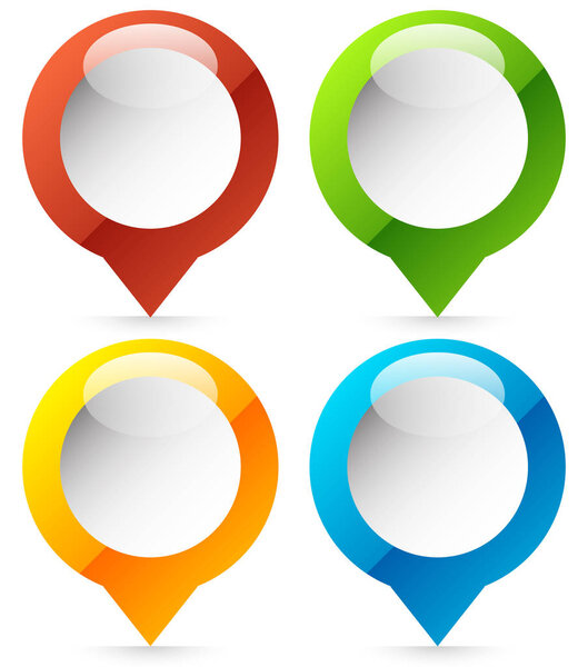 map pin icon in 4 colors