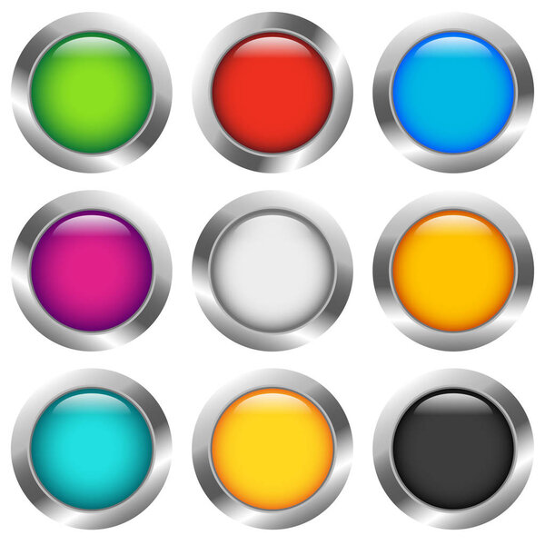 Glossy colorful circle icons