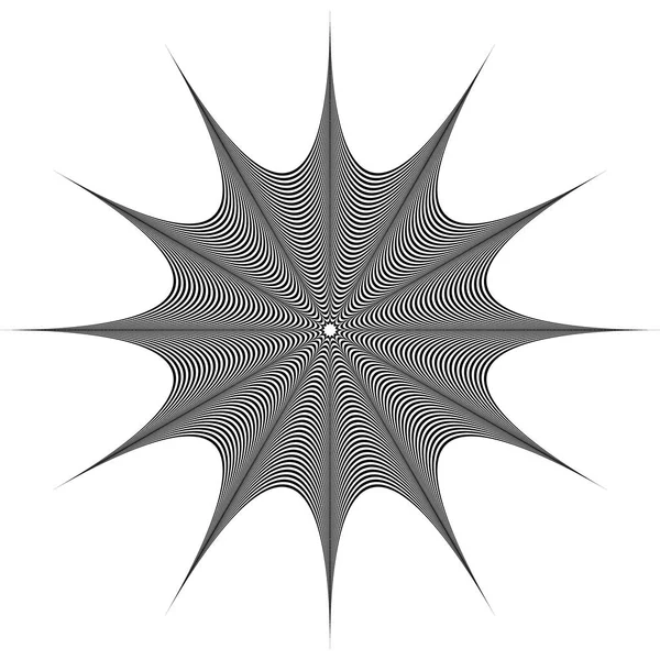 Roterende vorm van radiale lijnen — Stockvector