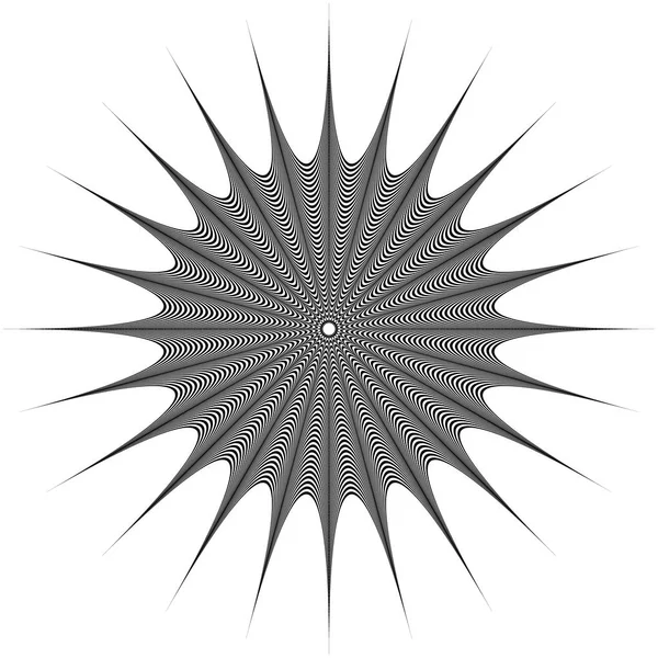 Rotierende Form radialer Linien — Stockvektor