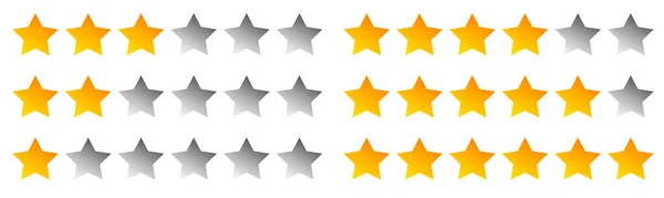 Símbolos de classificação de estrelas com 6 estrelas . — Vetor de Stock