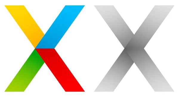 Abstraktes mehrfarbiges x Symbol — Stockvektor