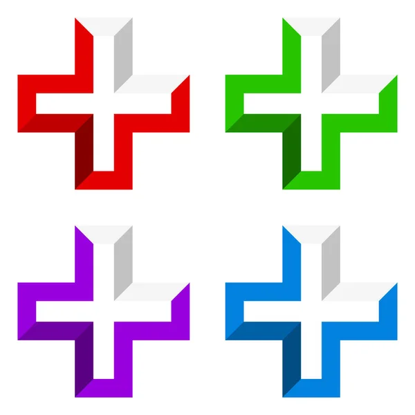 Set di icone croce medica — Vettoriale Stock