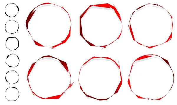 Circular círculos pintados conjunto — Vetor de Stock