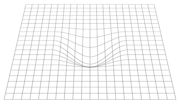 Bent grid in perspective — Stock Vector
