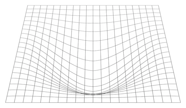 Gebogen raster in perspectief — Stockvector