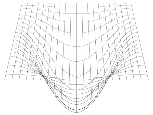 Bent grid em perspectiva — Vetor de Stock