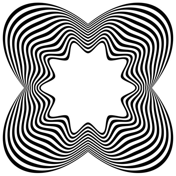 Radial element with distortion