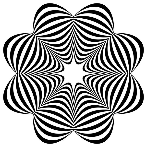 Radial element with distortion