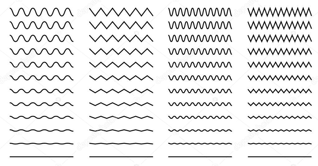 Set of different horizontal lines
