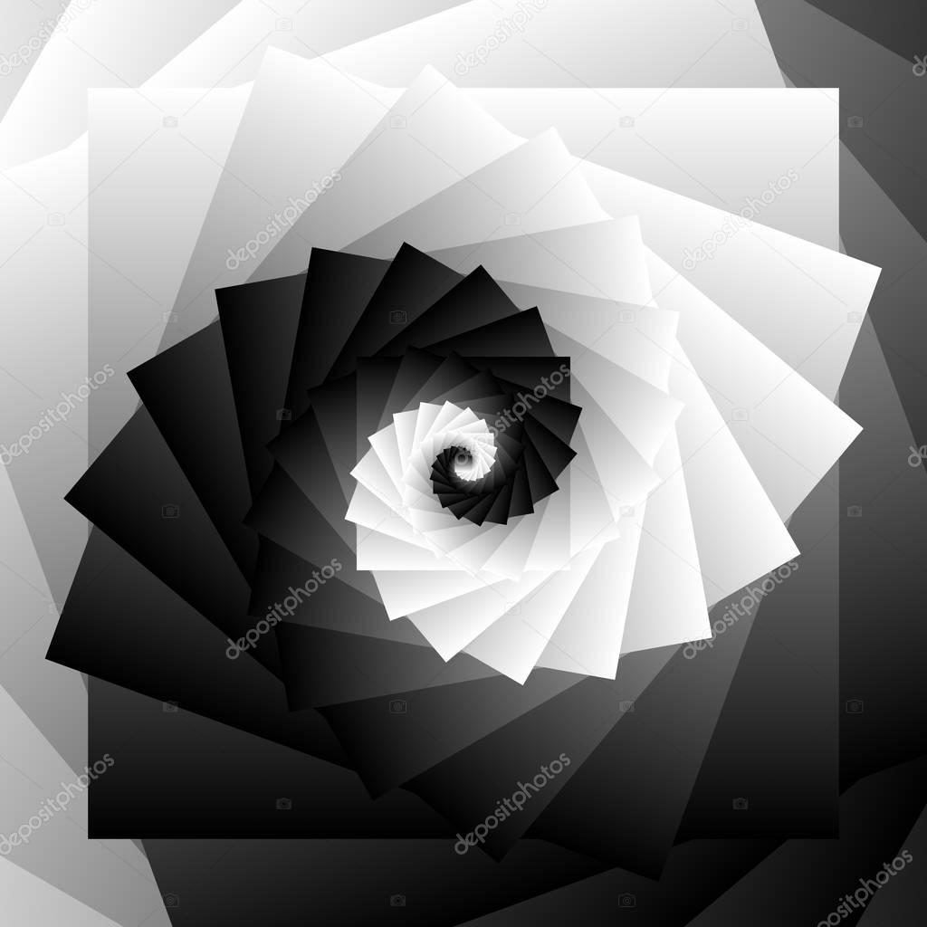 Spiral of rotating squares