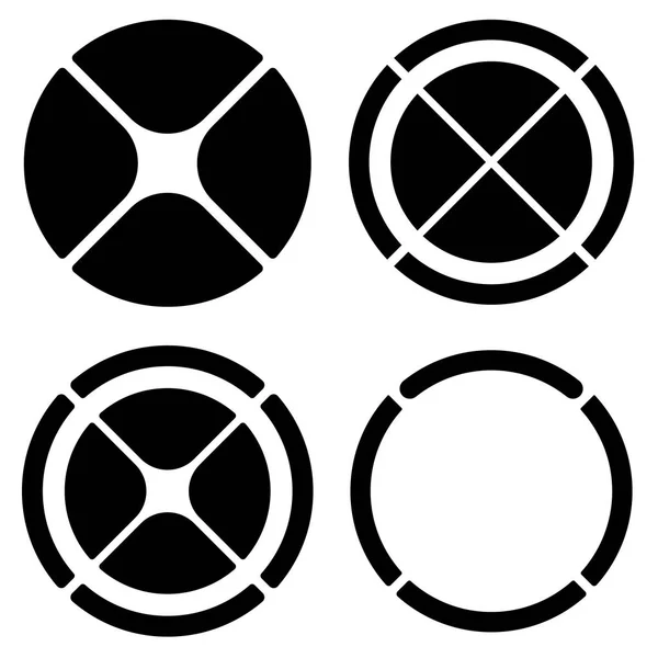 Set circulaire dradenkruis symbolen — Stockvector