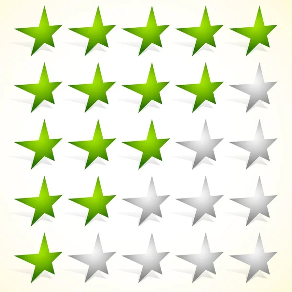 Star rating elem szempontjából a csillagok — Stock Vector