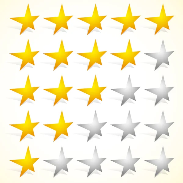 Elemento de classificação de estrelas com perspectiva sobre estrelas — Vetor de Stock