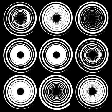 Set of spiral shapes  clipart