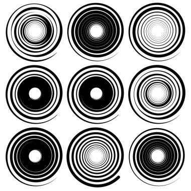 Set of spiral shapes  clipart